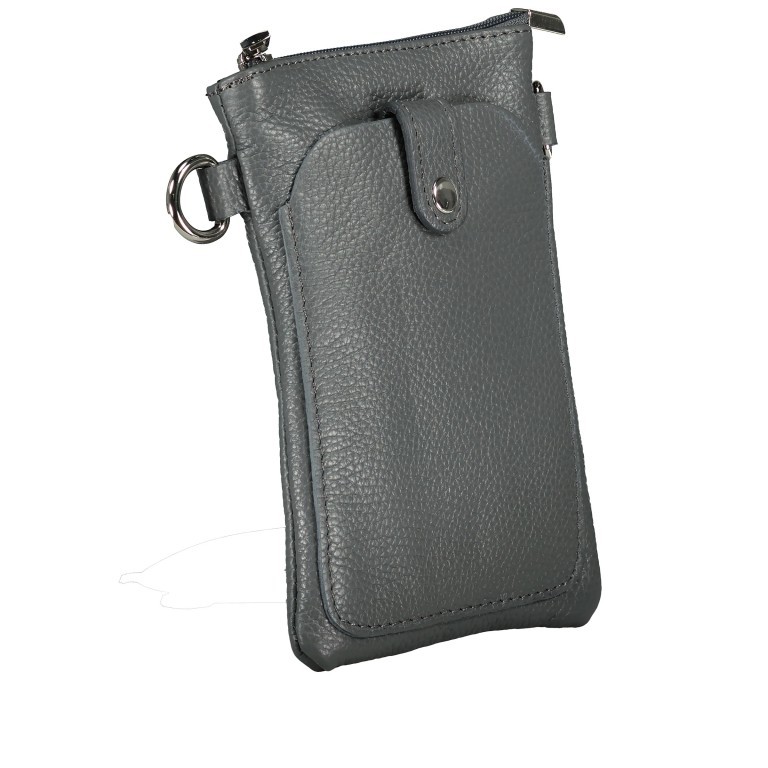 Umhängetasche / Handytasche mit Silberfittings, Marke: Hausfelder Manufaktur, Abmessungen in cm: 14.5x21x1.7, Bild 2 von 6