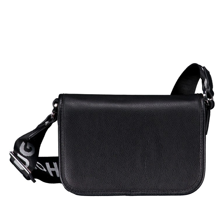 Umhängetasche Bel Crossbody Flap, Farbe: schwarz, beige, Marke: HUGO, Abmessungen in cm: 20x14x7.5, Bild 3 von 6