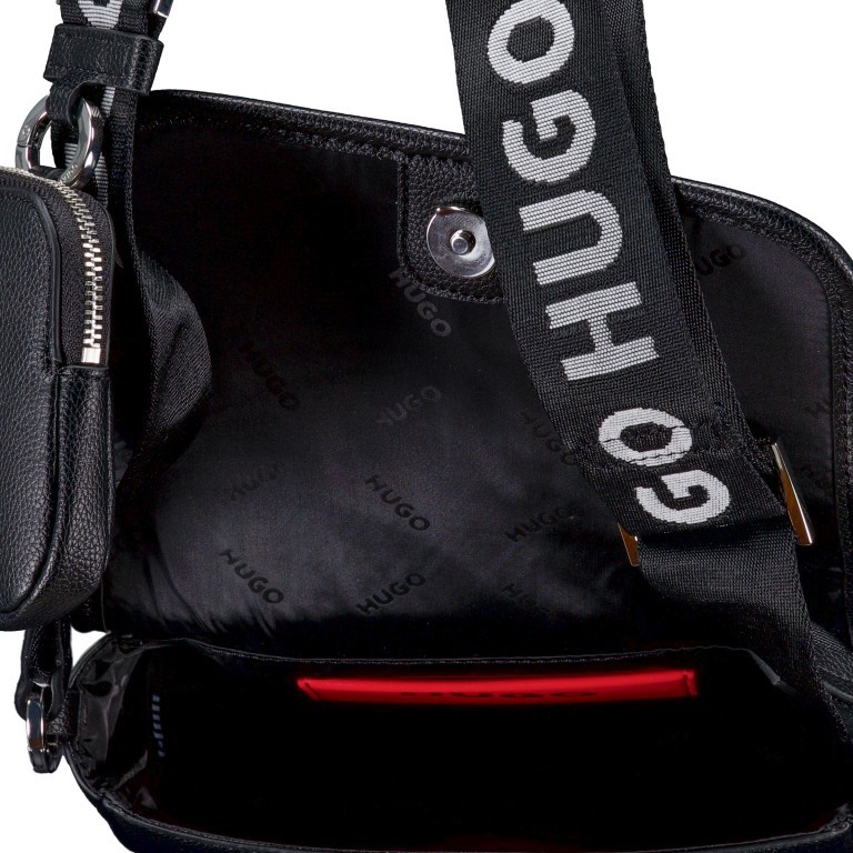 Umhängetasche Bel Crossbody Flap, Farbe: schwarz, beige, Marke: HUGO, Abmessungen in cm: 20x14x7.5, Bild 6 von 6