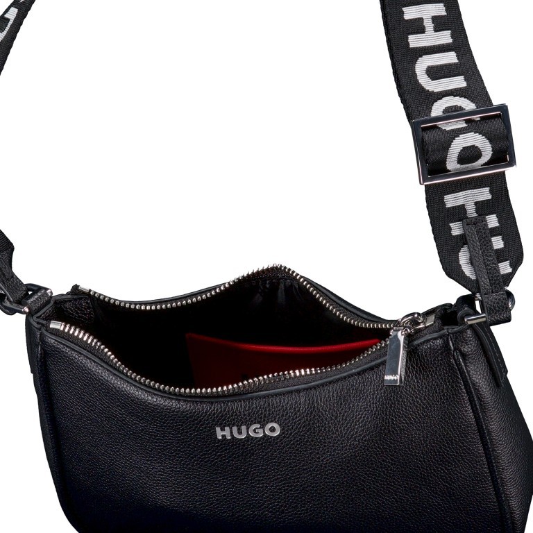 Umhängetasche Bel Crossbody, Farbe: schwarz, beige, Marke: HUGO, Abmessungen in cm: 22.5x15.5x6, Bild 6 von 6