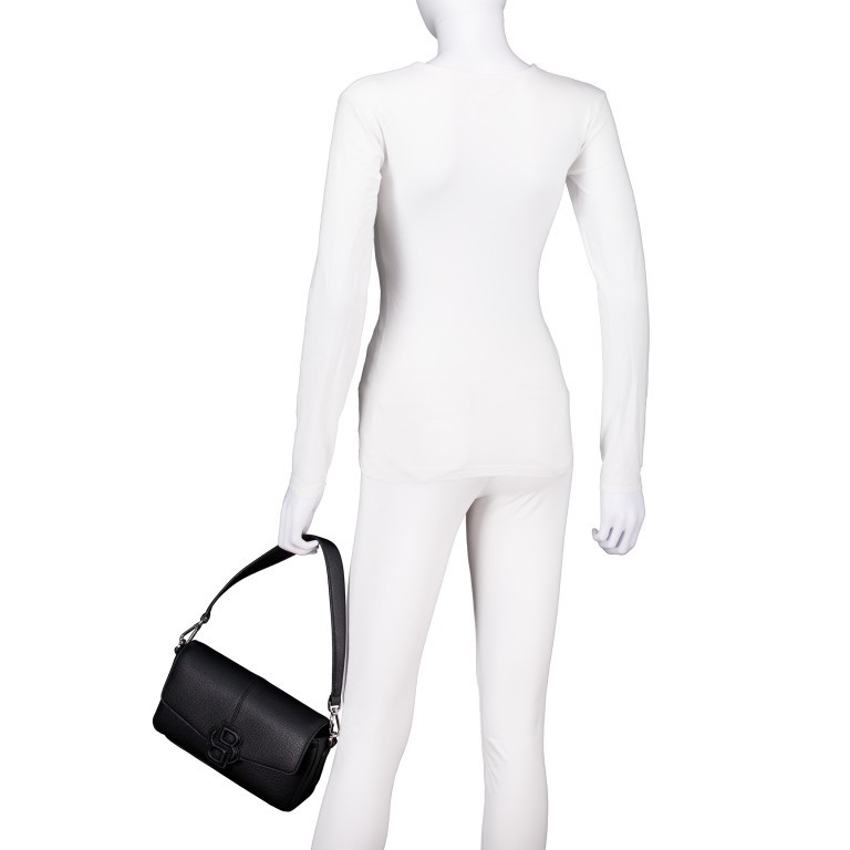Umhängetasche Anett New Shoulderbag, Farbe: schwarz, beige, Marke: BOSS, Abmessungen in cm: 26x15.5x6, Bild 4 von 8