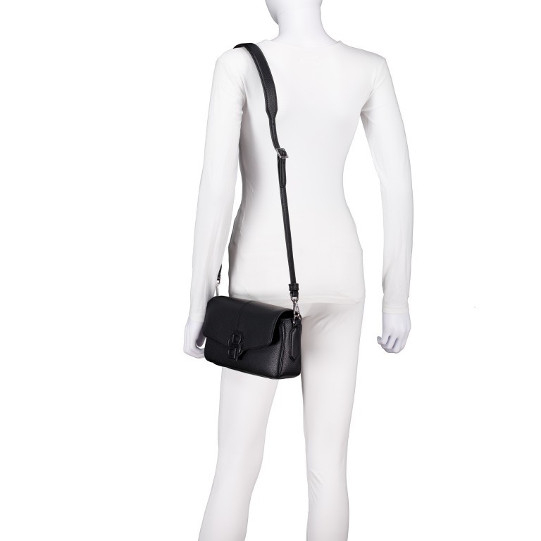 Umhängetasche Anett New Shoulderbag, Farbe: schwarz, beige, Marke: BOSS, Abmessungen in cm: 26x15.5x6, Bild 6 von 8