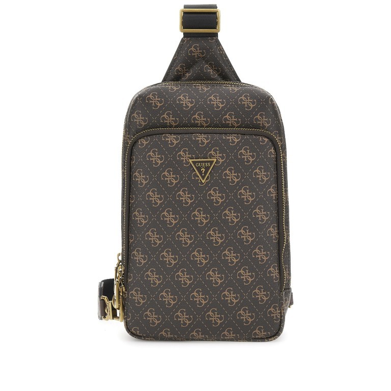 Umhängetasche Milano Slingbag 4g-logo, Farbe: schwarz, braun, cognac, Marke: Guess, Abmessungen in cm: 18.5x27.5x6.5, Bild 1 von 6