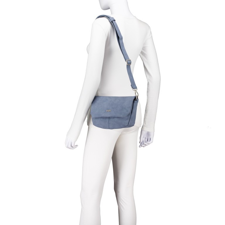 Umhängetasche Mademoiselle M40, Farbe: schwarz, grau, blau/petrol, beige, metallic, Marke: Zwei, Abmessungen in cm: 28x15x9, Bild 6 von 8