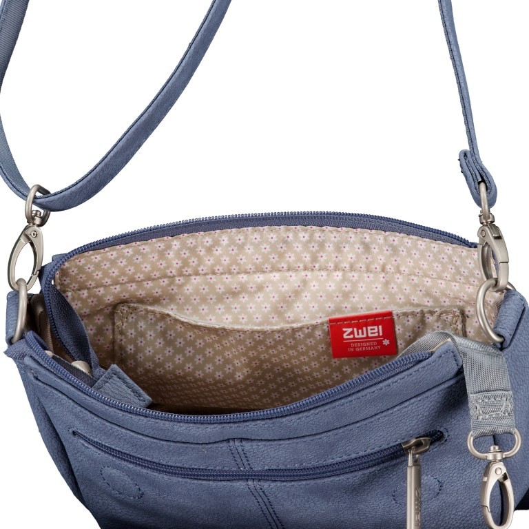 Umhängetasche Mademoiselle M40, Farbe: schwarz, grau, blau/petrol, beige, metallic, Marke: Zwei, Abmessungen in cm: 28x15x9, Bild 8 von 8