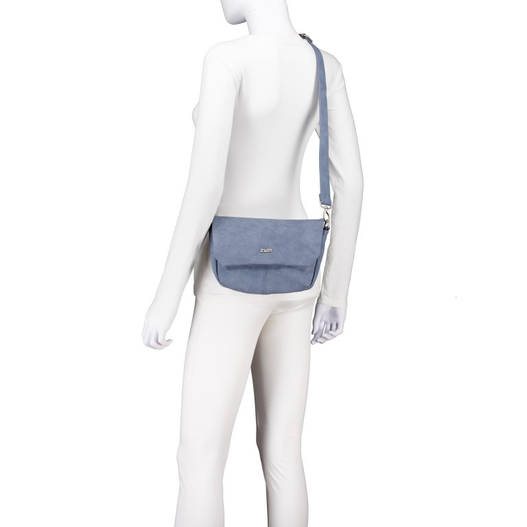 Umhängetasche Mademoiselle M40, Farbe: schwarz, grau, blau/petrol, beige, metallic, Marke: Zwei, Abmessungen in cm: 28x15x9, Bild 7 von 8