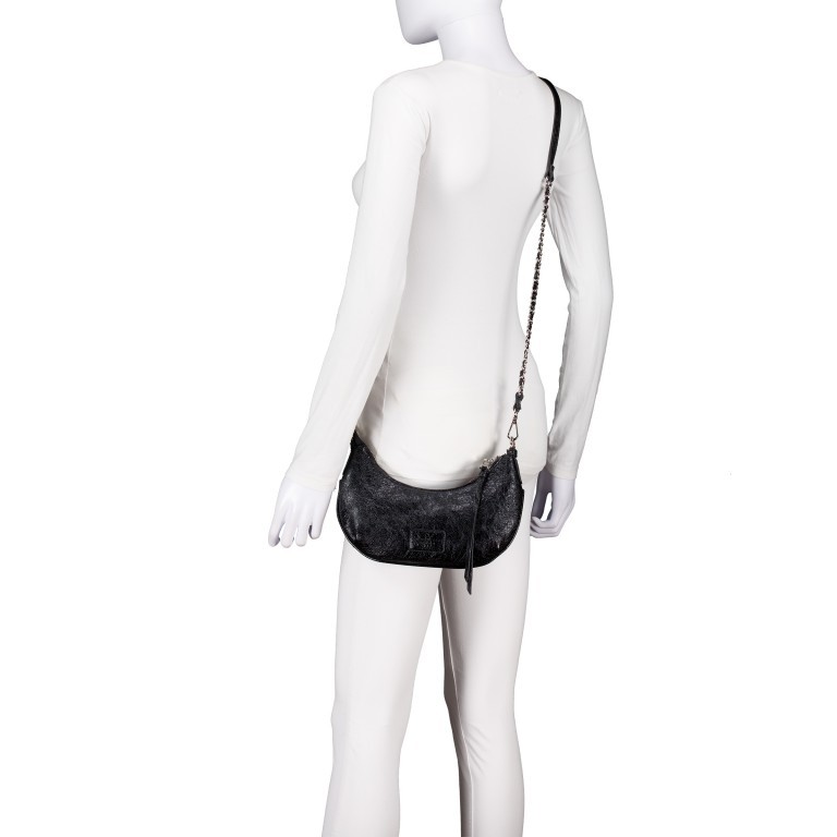 Umhängetasche Vejen Halfmoon Pochette, Farbe: schwarz, weiß, Marke: Seidenfelt, Abmessungen in cm: 26.5x16x0, Bild 6 von 9