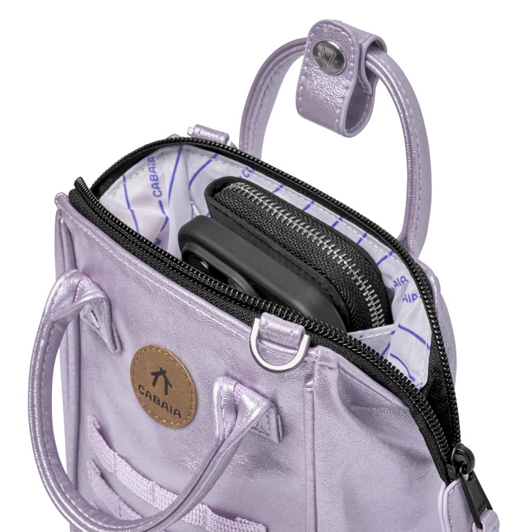 Umhängetasche Nano Bag, Farbe: grau, rosa/pink, Marke: Cabaia, Abmessungen in cm: 12x18x8.5, Bild 7 von 8
