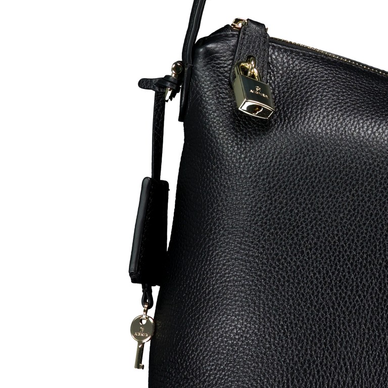 Beuteltasche Delia S, Farbe: schwarz, rot/weinrot, Marke: AIGNER, Abmessungen in cm: 27x15x9, Bild 9 von 9