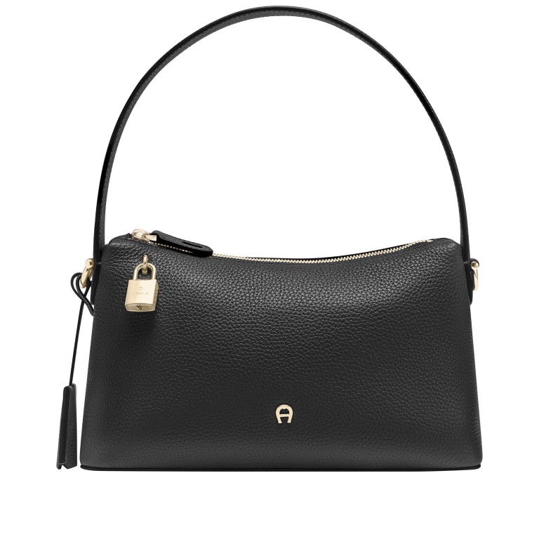 Beuteltasche Delia S, Farbe: schwarz, rot/weinrot, Marke: AIGNER, Abmessungen in cm: 27x15x9, Bild 8 von 9