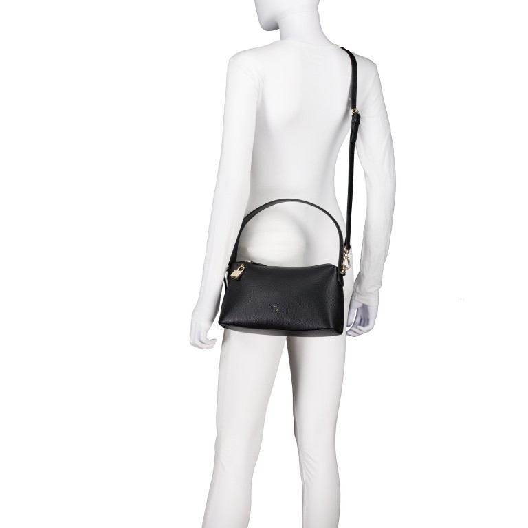 Beuteltasche Delia S, Farbe: schwarz, rot/weinrot, Marke: AIGNER, Abmessungen in cm: 27x15x9, Bild 6 von 9