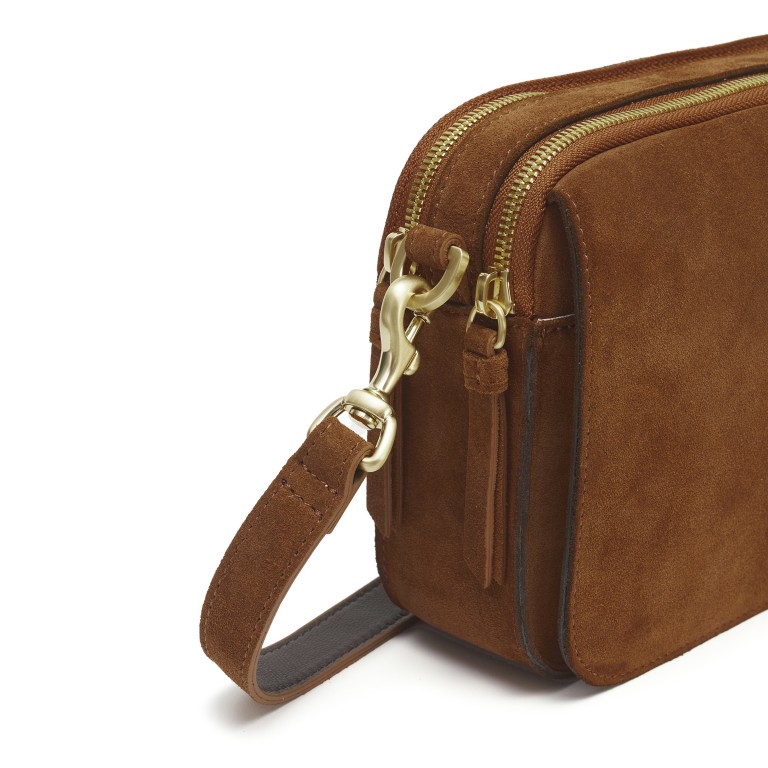 Umhängetasche Essential Emily Cozy, Farbe: grau, braun, cognac, Marke: Les Visionnaires, Abmessungen in cm: 23x16.5x6.5, Bild 6 von 6