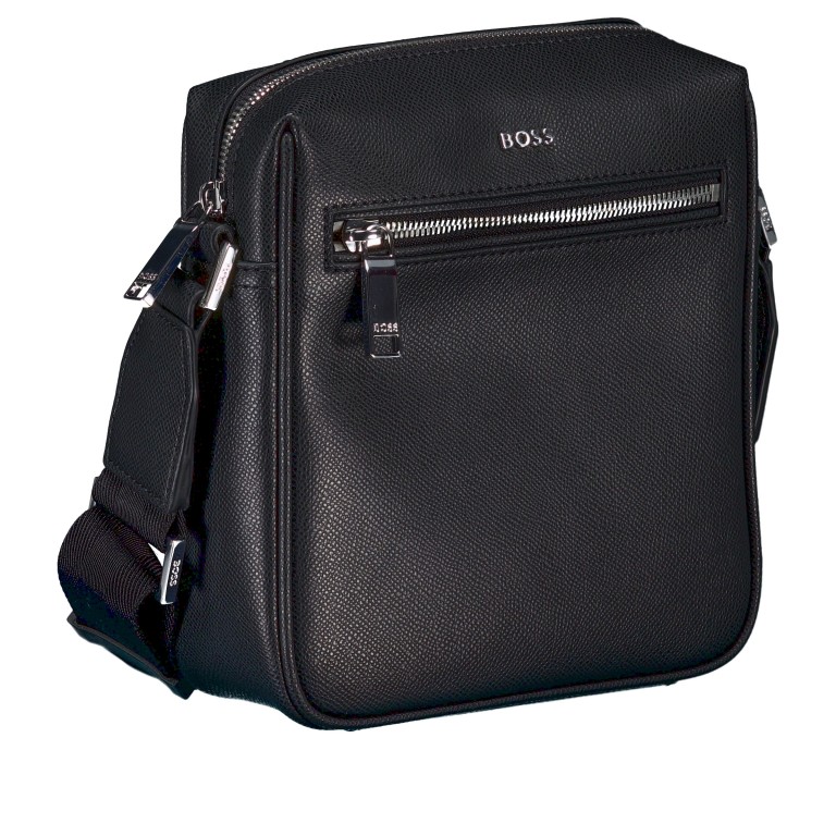 Umhängetasche Daxter Reporter Bag, Farbe: schwarz, braun, Marke: BOSS, Abmessungen in cm: 19x20x6, Bild 2 von 7