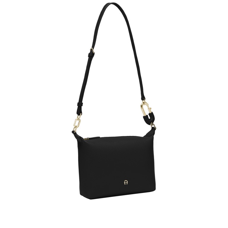 Umhängetasche Fashion, Farbe: schwarz, taupe/khaki, rot/weinrot, Marke: AIGNER, Abmessungen in cm: 22x17x7, Bild 3 von 7