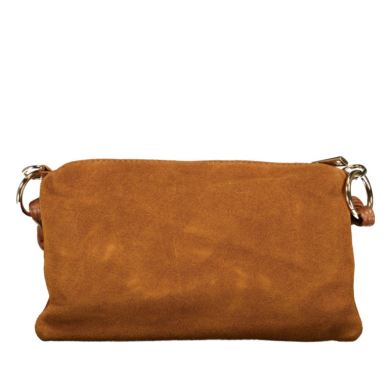 Umhängetasche Velours mit Goldfittings, Farbe: schwarz, cognac, taupe/khaki, grün/oliv, beige, Marke: Hausfelder Manufaktur, Abmessungen in cm: 25x15x1, Bild 3 von 8