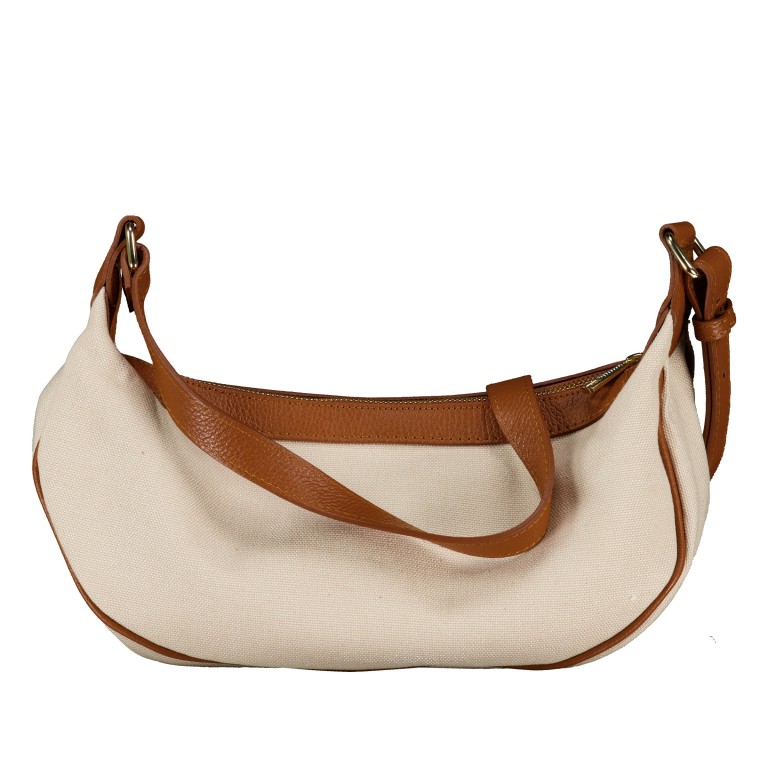 Umhängetasche Canvas, Farbe: schwarz, cognac, taupe/khaki, Marke: Hausfelder Manufaktur, Abmessungen in cm: 35.5x18x8, Bild 3 von 6