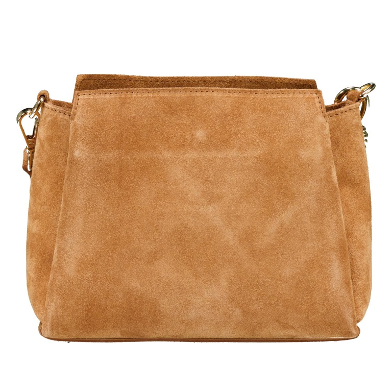 Umhängetasche Velours, Farbe: braun, cognac, taupe/khaki, beige, Marke: Hausfelder Manufaktur, Abmessungen in cm: 22x18x10.5, Bild 3 von 8