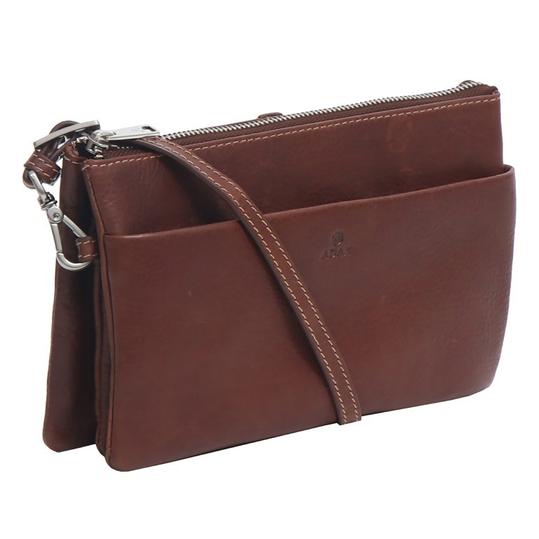 Umhängetasche / Clutch Cormorano Silja, Farbe: schwarz, grau, blau/petrol, braun, cognac, rot/weinrot, beige, weiß, Marke: Adax, Abmessungen in cm: 23x14x3, Bild 2 von 5