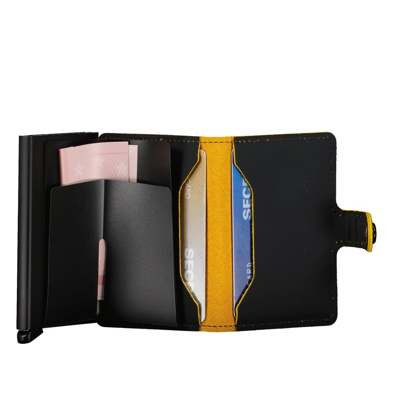 Geldbörse Miniwallet Matte Black Ochre, Farbe: gelb, Marke: Secrid, EAN: 8718215284840, Abmessungen in cm: 6.8x10.2x2.1, Bild 3 von 4