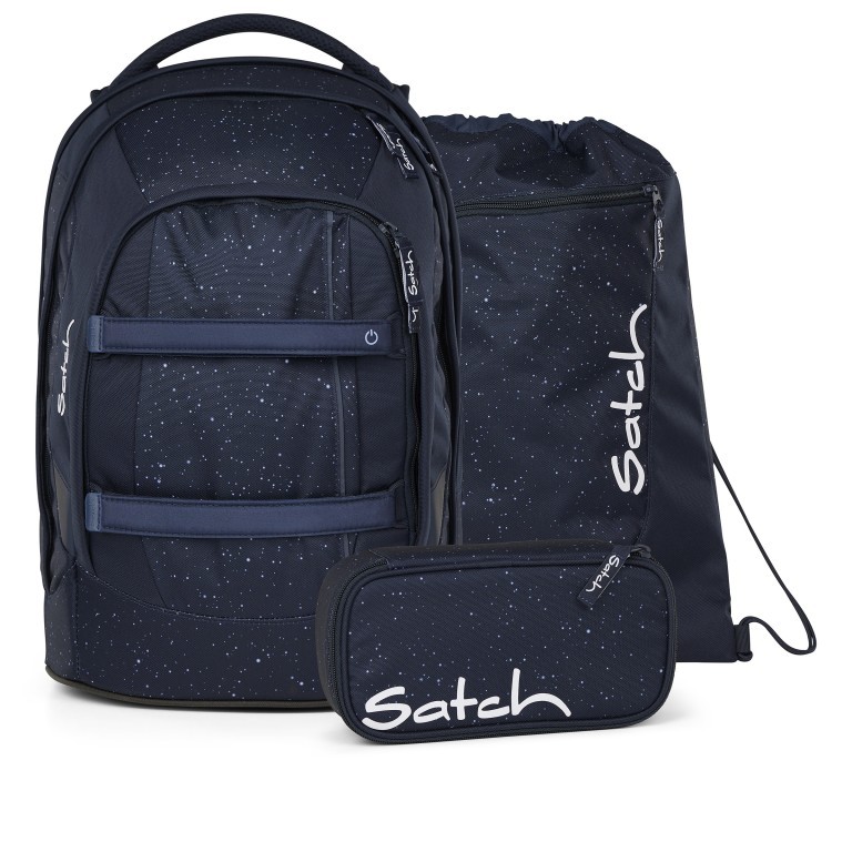 Schulrucksack Pack Midnight Edition Set 3-teilig Night Sky, Farbe: blau/petrol, Marke: Satch, EAN: 4057081210640, Abmessungen in cm: 30x45x22, Bild 1 von 13