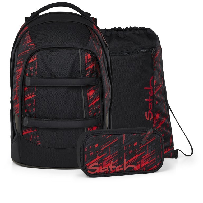 Schulrucksack Pack Midnight Edition Set 3-teilig Night Rider, Farbe: schwarz, Marke: Satch, EAN: 4057081210657, Abmessungen in cm: 30x45x22, Bild 1 von 13