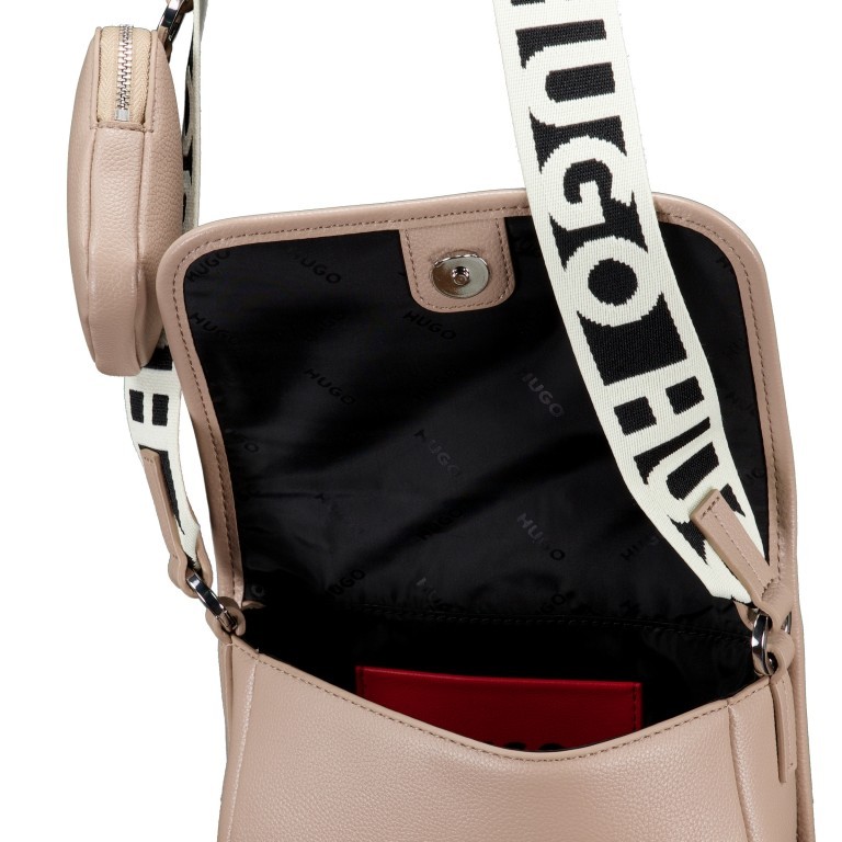 Umhängetasche Bel Crossbody Flap Dark Beige, Farbe: beige, Marke: HUGO, EAN: 4063545103595, Abmessungen in cm: 20x14x7.5, Bild 6 von 6