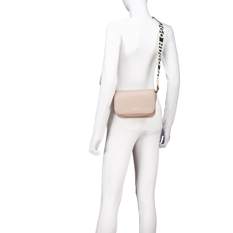 Umhängetasche Bel Crossbody Flap Dark Beige, Farbe: beige, Marke: HUGO, EAN: 4063545103595, Abmessungen in cm: 20x14x7.5, Bild 5 von 6
