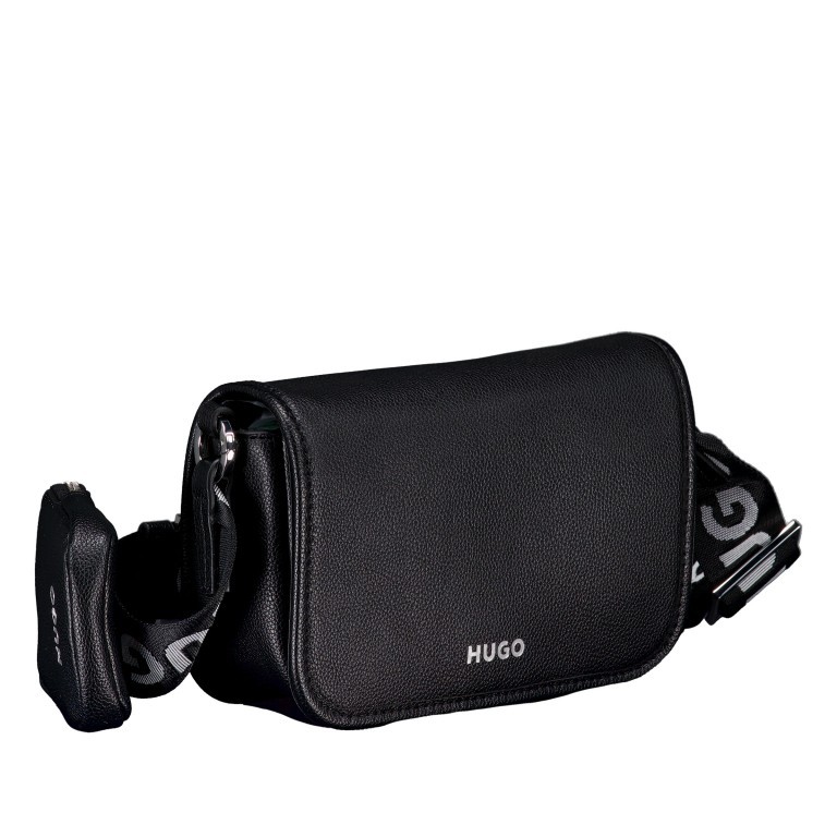 Umhängetasche Bel Crossbody Flap Black, Farbe: schwarz, Marke: HUGO, EAN: 4063545103588, Abmessungen in cm: 20x14x7.5, Bild 2 von 6