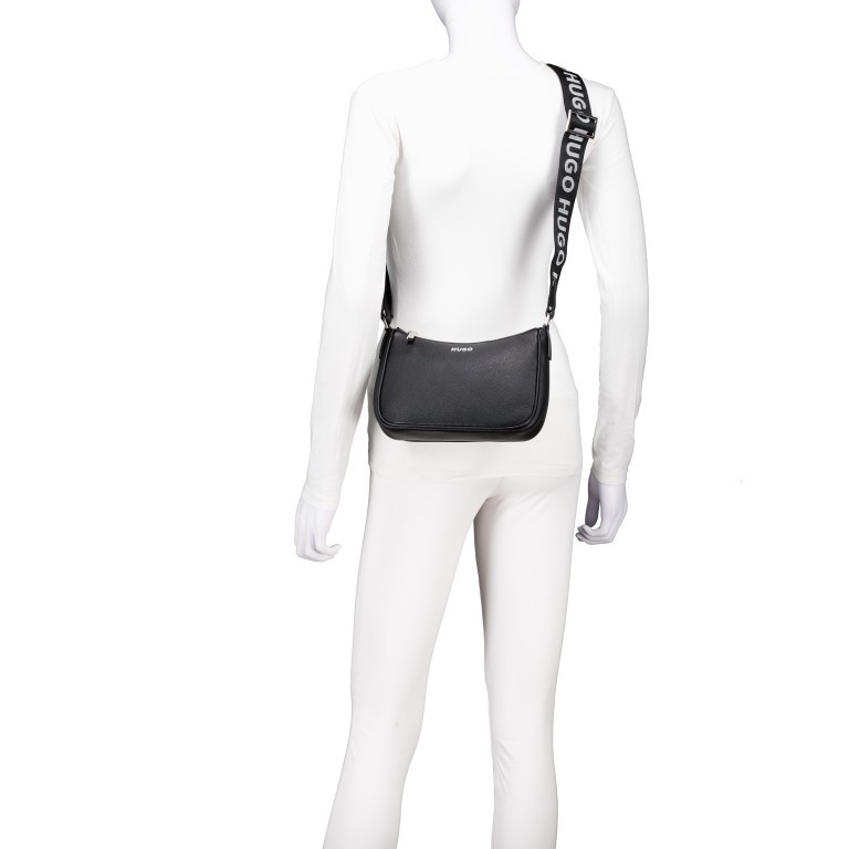 Umhängetasche Bel Crossbody Black, Farbe: schwarz, Marke: HUGO, EAN: 4063545103632, Abmessungen in cm: 22.5x15.5x6, Bild 5 von 6
