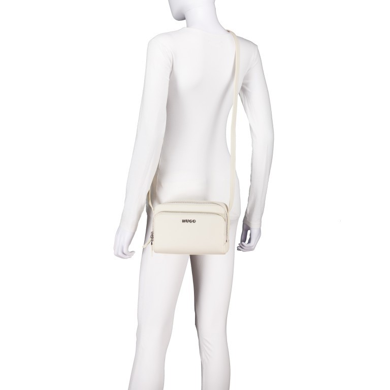 Umhängetasche Chris Crossbody Double Open White, Farbe: beige, Marke: HUGO, EAN: 4063545103175, Abmessungen in cm: 21.5x15x8, Bild 5 von 6