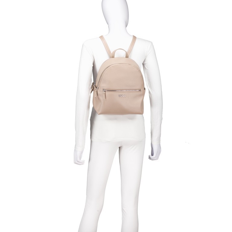 Rucksack Chris Double Zip Backpack Dark Beige, Farbe: beige, Marke: HUGO, EAN: 4063545103021, Abmessungen in cm: 24.5x29.5x10.5, Bild 5 von 6
