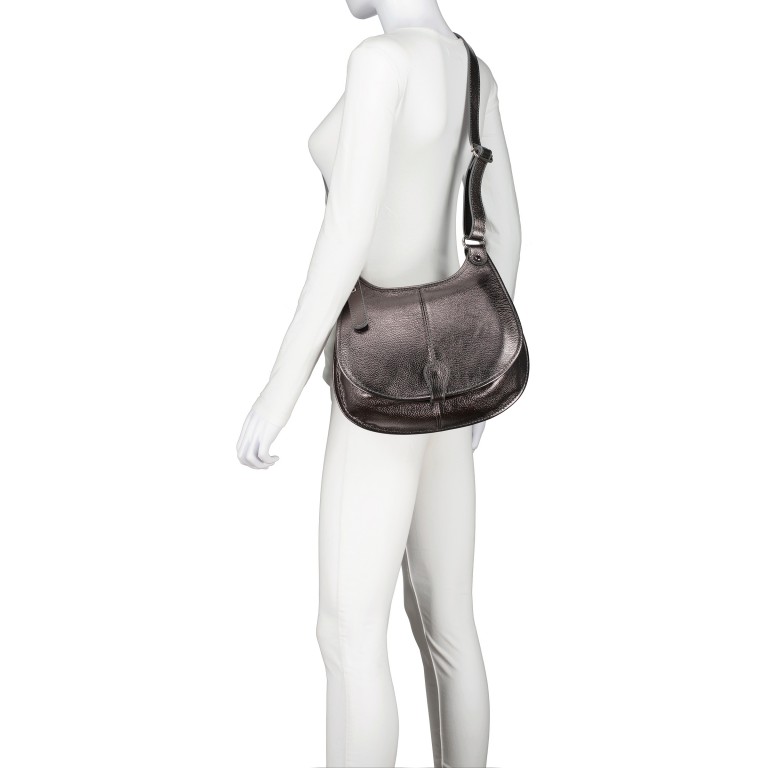 Satteltasche Metallic Silber, Farbe: metallic, Marke: Hausfelder Manufaktur, EAN: 4065646022638, Abmessungen in cm: 31x22x9, Bild 5 von 7