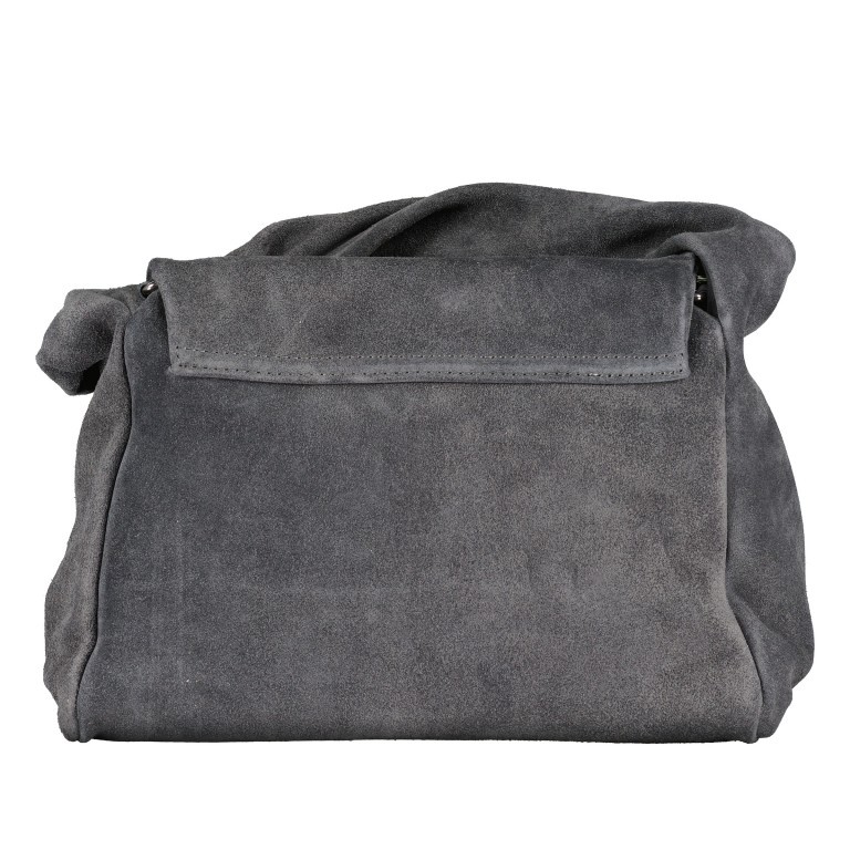 Umhängetasche Velours Grau, Farbe: grau, Marke: Hausfelder Manufaktur, EAN: 4065646022652, Abmessungen in cm: 26x20.5x12.5, Bild 3 von 8