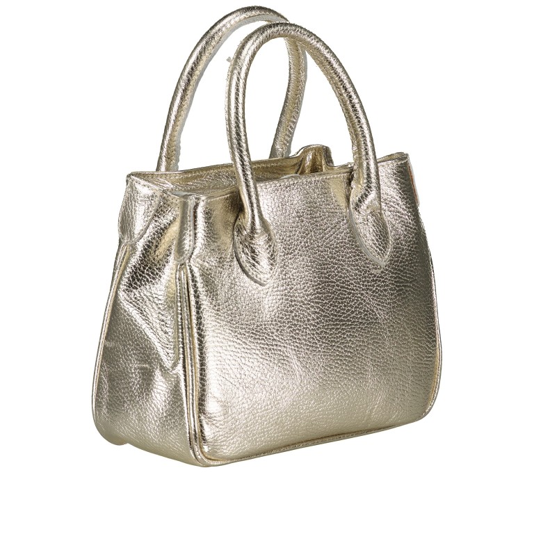 Handtasche Metallic Gold, Farbe: metallic, Marke: Hausfelder Manufaktur, EAN: 4065646022737, Abmessungen in cm: 23x18x10, Bild 2 von 7