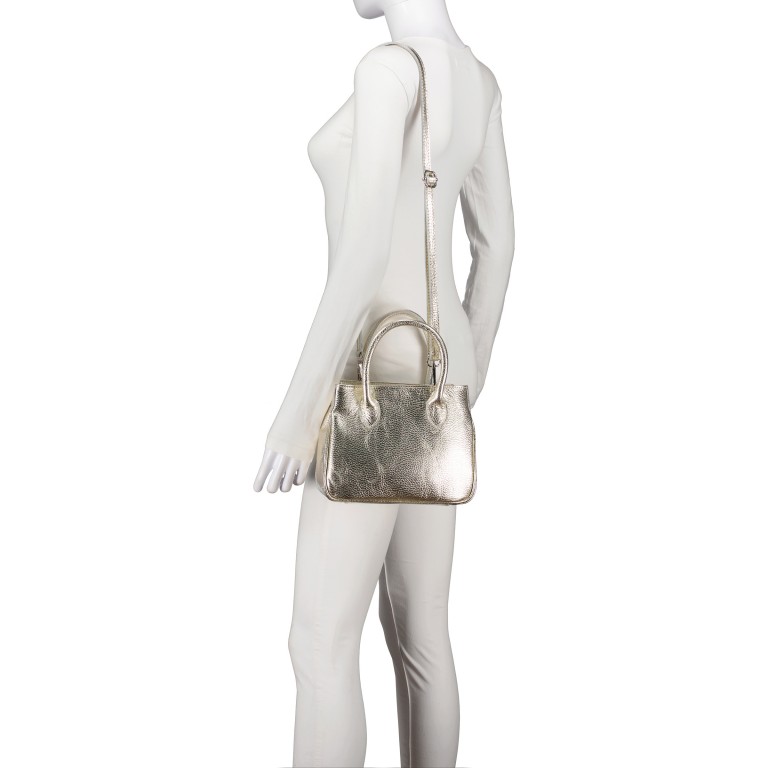 Handtasche Metallic Gold, Farbe: metallic, Marke: Hausfelder Manufaktur, EAN: 4065646022737, Abmessungen in cm: 23x18x10, Bild 5 von 7