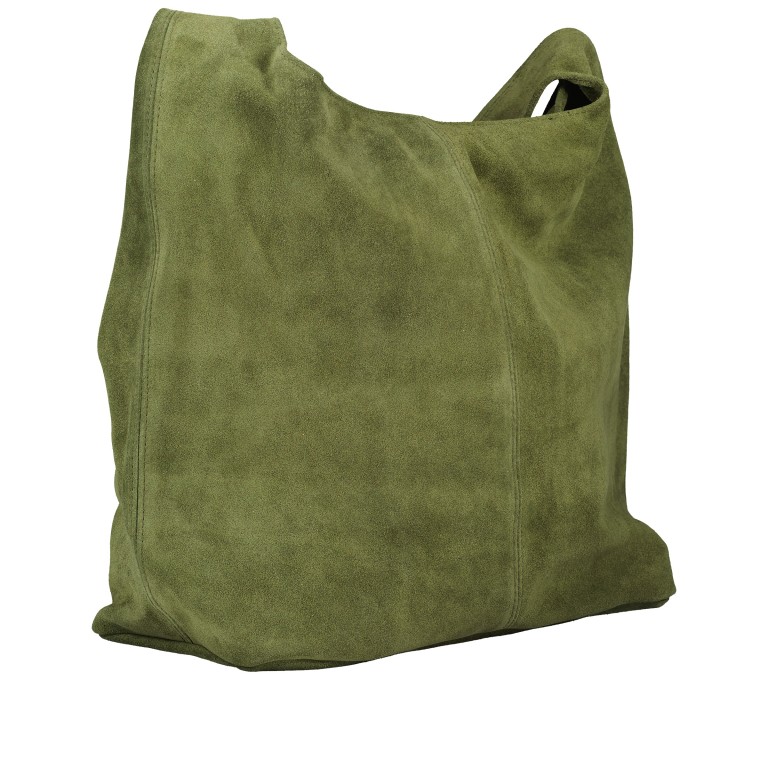 Beuteltasche Velours Oliv, Farbe: grün/oliv, Marke: Hausfelder Manufaktur, EAN: 4065646022768, Abmessungen in cm: 32.5x32x17, Bild 2 von 5