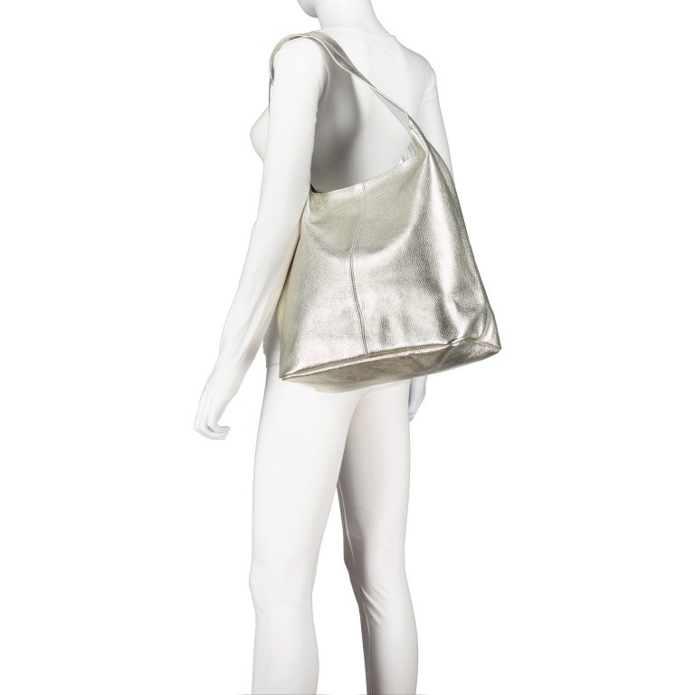 Beuteltasche Metallic Gold, Farbe: metallic, Marke: Hausfelder Manufaktur, EAN: 4065646022782, Abmessungen in cm: 33x31x17, Bild 4 von 5