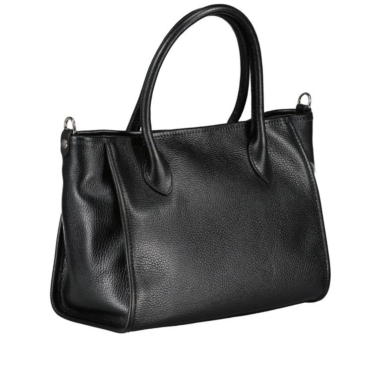Handtasche Dollaro Schwarz, Farbe: schwarz, Marke: Hausfelder Manufaktur, EAN: 4065646022843, Abmessungen in cm: 28x22x14.7, Bild 2 von 7