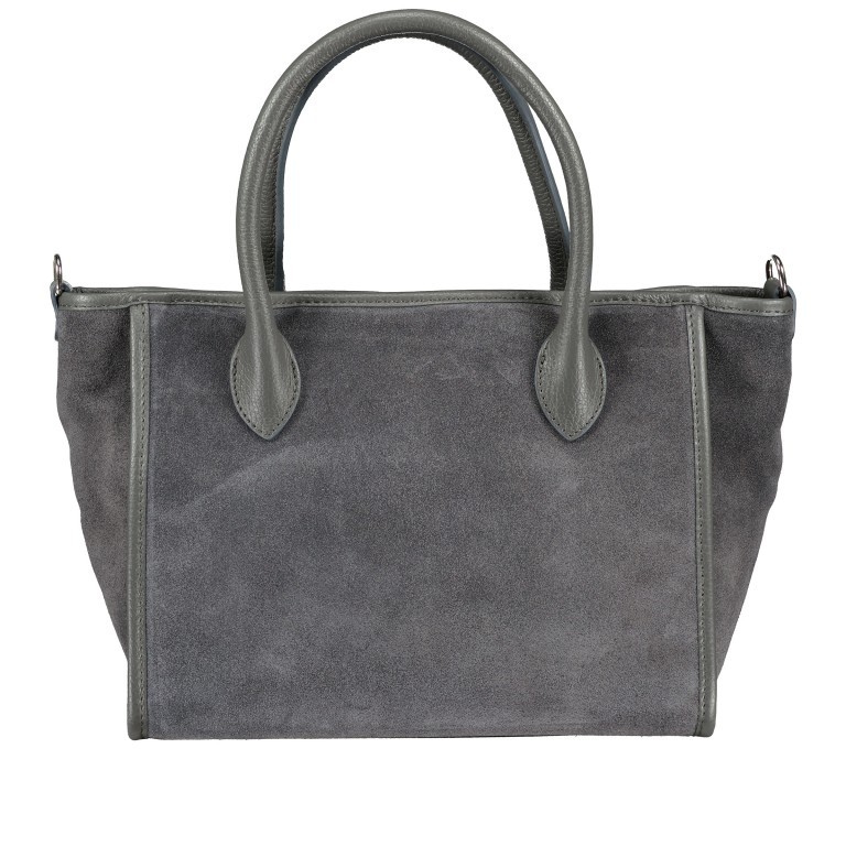 Handtasche Velours Grau, Farbe: grau, Marke: Hausfelder Manufaktur, EAN: 4065646022850, Abmessungen in cm: 28x22x14.5, Bild 3 von 8