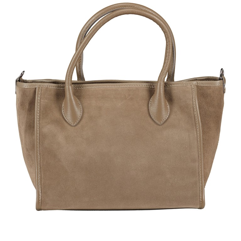 Handtasche Velours Taupe, Farbe: taupe/khaki, Marke: Hausfelder Manufaktur, EAN: 4065646022874, Abmessungen in cm: 28x22x14.5, Bild 3 von 8
