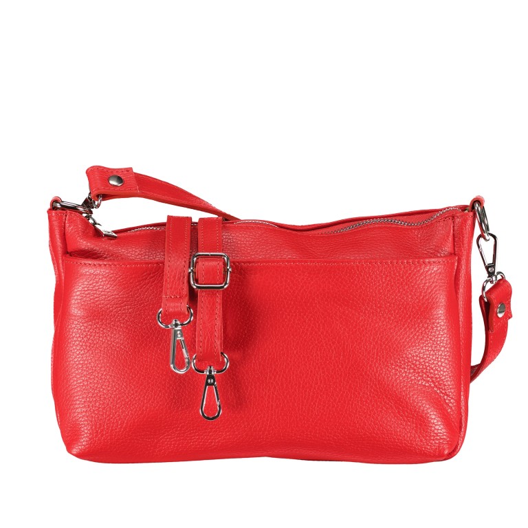 Umhängetasche Hellrot, Farbe: rot/weinrot, Marke: Hausfelder Manufaktur, EAN: 4065646023116, Abmessungen in cm: 27x17x11, Bild 1 von 8