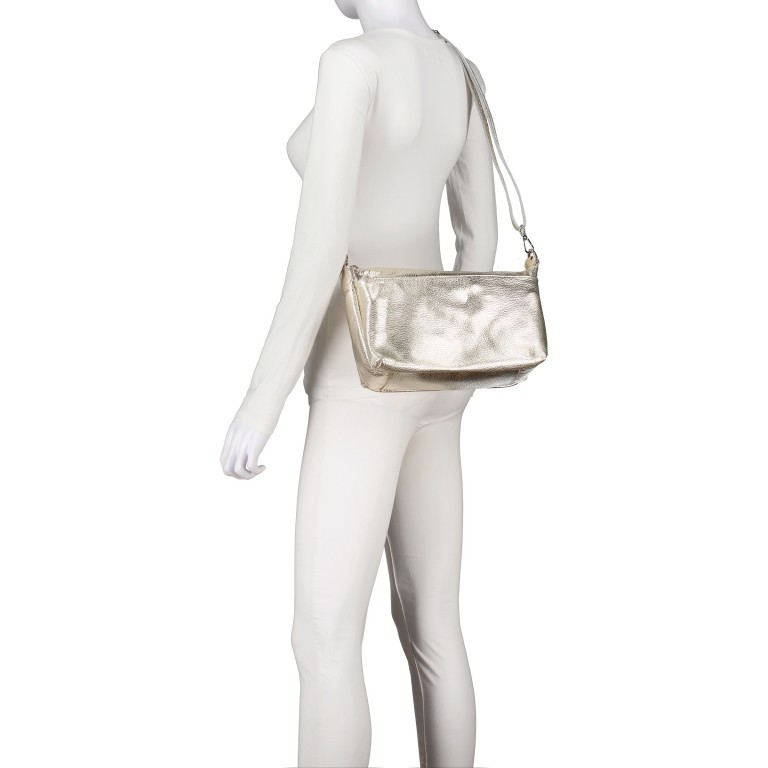 Umhängetasche Metallic Gold, Farbe: metallic, Marke: Hausfelder Manufaktur, EAN: 4065646023024, Abmessungen in cm: 26.5x17x11.5, Bild 7 von 8