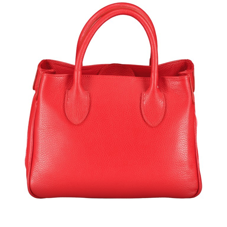 Handtasche Hellrot, Farbe: rot/weinrot, Marke: Hausfelder Manufaktur, EAN: 4065646022973, Abmessungen in cm: 30x22x12, Bild 3 von 7