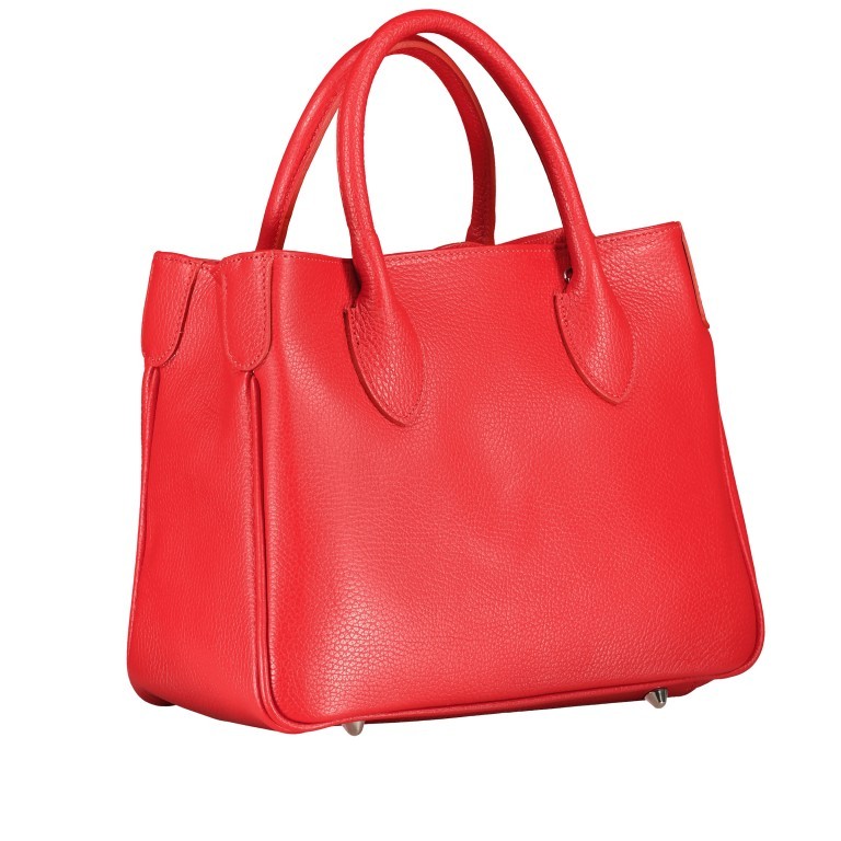 Handtasche Hellrot, Farbe: rot/weinrot, Marke: Hausfelder Manufaktur, EAN: 4065646022973, Abmessungen in cm: 30x22x12, Bild 2 von 7