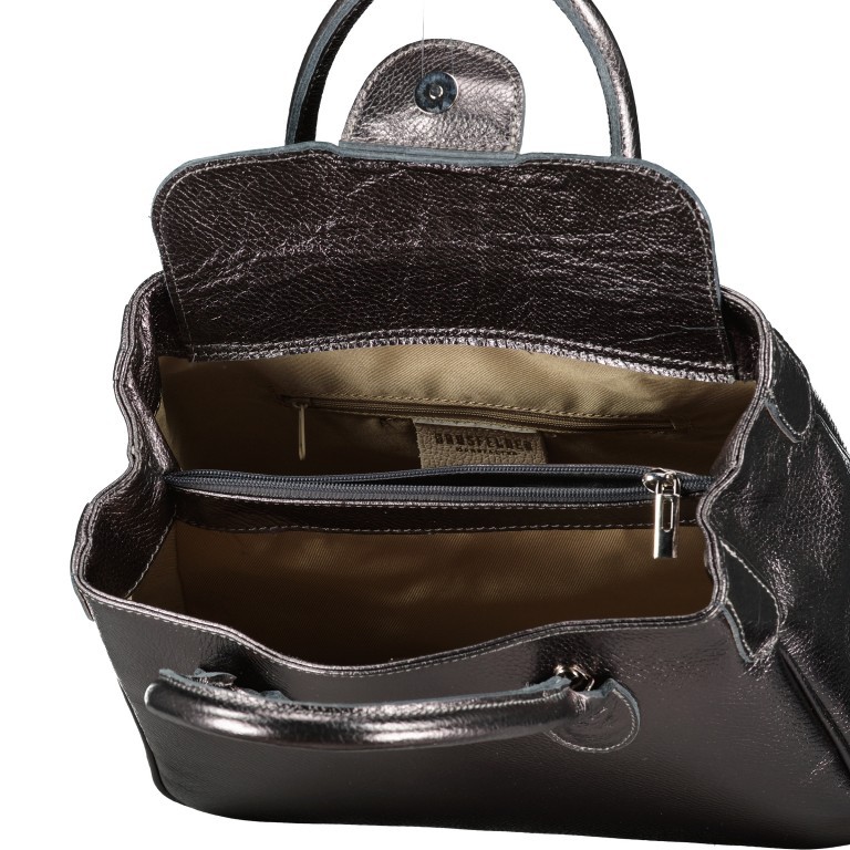 Handtasche Metallic Anthra, Farbe: anthrazit, Marke: Hausfelder Manufaktur, EAN: 4065646022980, Abmessungen in cm: 29.5x22.5x12, Bild 7 von 7