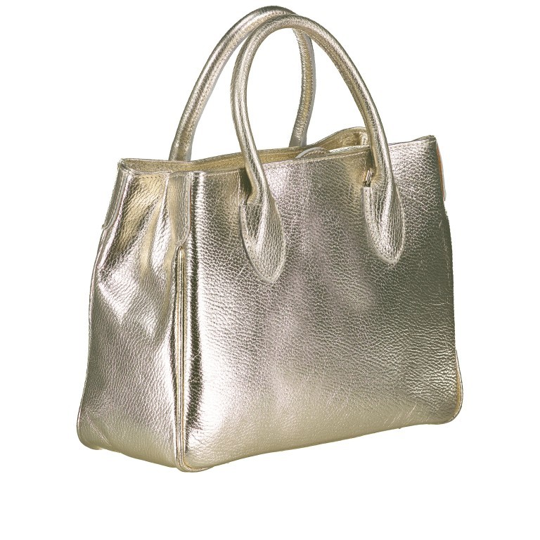 Handtasche Metallic Gold, Farbe: metallic, Marke: Hausfelder Manufaktur, EAN: 4065646022997, Abmessungen in cm: 29.5x22.5x12, Bild 2 von 7