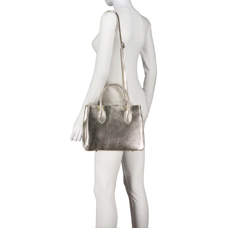 Handtasche Metallic Gold, Farbe: metallic, Marke: Hausfelder Manufaktur, EAN: 4065646022997, Abmessungen in cm: 29.5x22.5x12, Bild 5 von 7