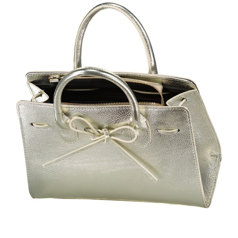 Handtasche Metallic Gold, Farbe: metallic, Marke: Hausfelder Manufaktur, EAN: 4065646023048, Abmessungen in cm: 28.5x21x12, Bild 7 von 7