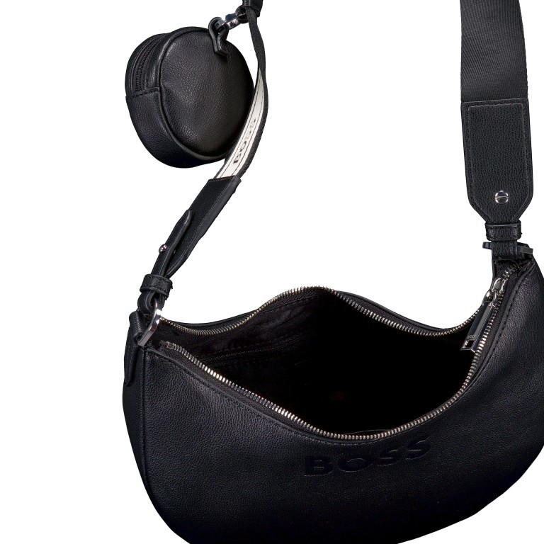 Beuteltasche Addison Halfmoon Black, Farbe: schwarz, Marke: BOSS, EAN: 4063545102031, Abmessungen in cm: 27.5x20x8.5, Bild 6 von 6