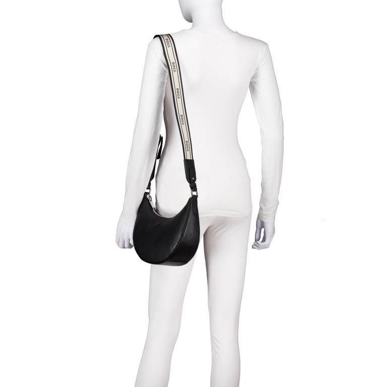 Beuteltasche Addison Halfmoon Black, Farbe: schwarz, Marke: BOSS, EAN: 4063545102031, Abmessungen in cm: 27.5x20x8.5, Bild 4 von 6